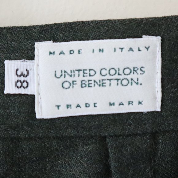 United Colors of Benetton Olive Grey High Waisted 100% Wool Skort - Picture 6 of 7